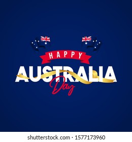 Happy Australia day vector template. Design for digital banner or print.
