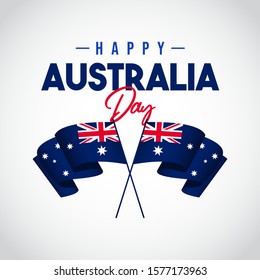 Happy Australia day vector template. Design for digital banner or print.