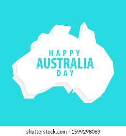 Happy Australia day vector template. With text and Sydney city. Design for digital banner or print.