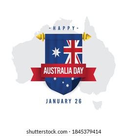 Feliz Día de Australia plantilla vectorial. Diseño para banner o impresión digital.