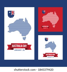 Feliz Día de Australia plantilla vectorial. Diseño para banner o impresión digital.