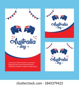 Happy Australia day vector template. Design for digital banner or print.