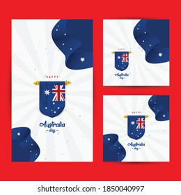 Happy Australia day vector template. Design for digital banner or print.