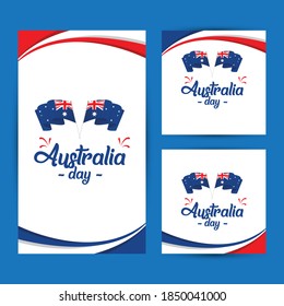 Happy Australia day vector template. Design for digital banner or print.