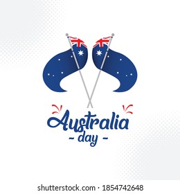Feliz Día de Australia plantilla vectorial. Diseño para banner o impresión digital.