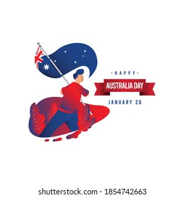 Happy Australia day vector template. Design for digital banner or print.