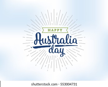 Happy Australia Day. Vector typography, text design. Usable for banners, greeting cards, gifts etc. 26th of January.