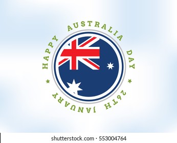Happy Australia Day. Vector typography, text design. Usable for banners, greeting cards, gifts etc. 26th of January.