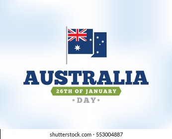 Happy Australia Day. Vector typography, text design. Usable for banners, greeting cards, gifts etc. 26th of January.