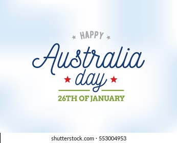 Happy Australia Day. Vector typography, text design. Usable for banners, greeting cards, gifts etc. 26th of January.