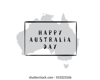Happy Australia Day. Vector typography, text design. Usable for banners, greeting cards, gifts etc. 26th of January.