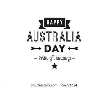 Happy Australia Day. Vector typography, text design. Usable for banners, greeting cards, gifts etc. 26th of January.