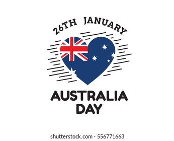 Happy Australia Day. Vector typography, text design. Usable for banners, greeting cards, gifts etc. 26th of January.