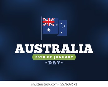 Happy Australia Day. Vector typography, text design. Usable for banners, greeting cards, gifts etc. 26th of January.