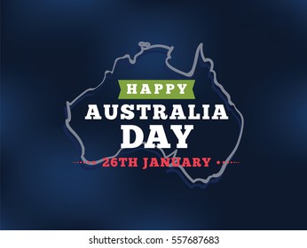 Happy Australia Day. Vector typography, text design. Usable for banners, greeting cards, gifts etc. 26th of January.