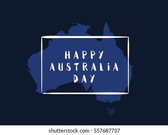 Happy Australia Day. Vector typography, text design. Usable for banners, greeting cards, gifts etc. 26th of January.