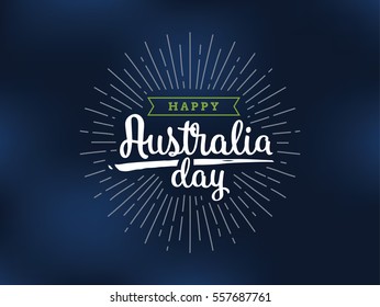 Happy Australia Day. Vector typography, text design. Usable for banners, greeting cards, gifts etc. 26th of January.