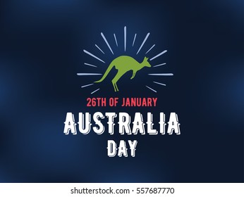 Happy Australia Day. Vector typography, text design. Usable for banners, greeting cards, gifts etc. 26th of January.