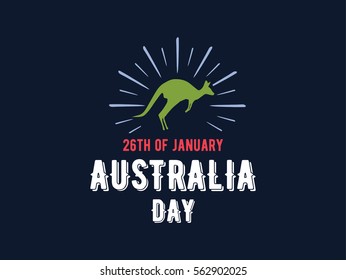 Happy Australia Day. Vector typography, text design. Usable for banners, greeting cards, gifts etc. 26th of January. 