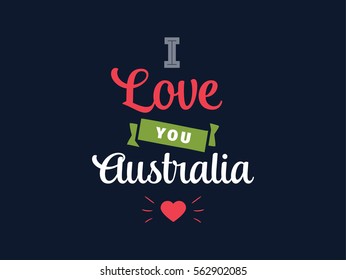 Happy Australia Day. Vector typography, text design. Usable for banners, greeting cards, gifts etc. 26th of January. 