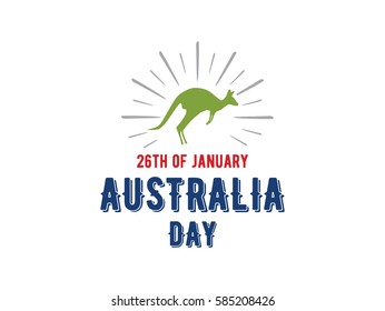 Happy Australia Day. Vector typography, text design. Usable for banners, greeting cards, gifts etc. 26th of January.