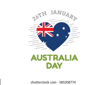 Happy Australia Day. Vector typography, text design. Usable for banners, greeting cards, gifts etc. 26th of January.
