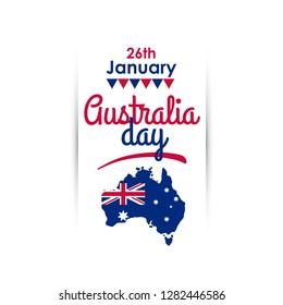 Happy Australia Day. Vertical greeting banner. Vector illustration.