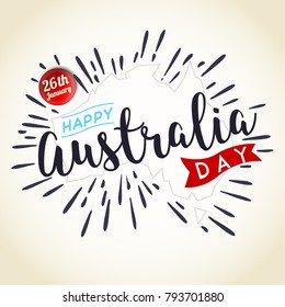 Happy Australia Day. Vintage background. Vector Eps 10