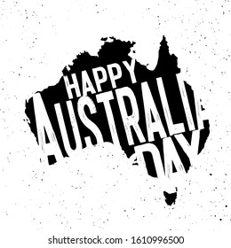 Happy Australia Day.26 january. Map of Australia with flag on a blue background. Vector illustration EPS10