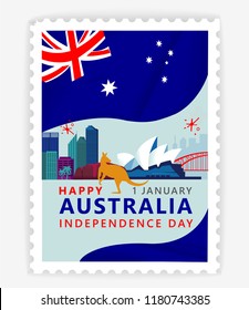 Happy Australia independence day or the national holiday of Australia design coupon banner promotion and flyer, postcard, celebration vector illustration