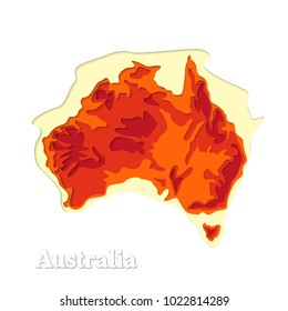 Happy Australia republic day. Typographic poster paper cut style. Lettering greeting card. National banner poster. Multilayer paper cut applique Australian. Republic day celebration paper art style