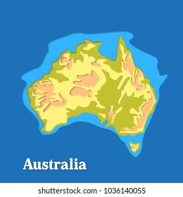 Happy Australia republic day. Typographic poster paper cut style. Lettering greeting card. National banner poster. Multilayer paper cut applique Australian. Republic day celebration paper art style