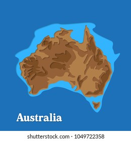 Happy Australia republic day. Typographic poster paper cut style. Lettering greeting card. National banner poster. Multilayer paper cut applique Australian. Republic day celebration paper art style