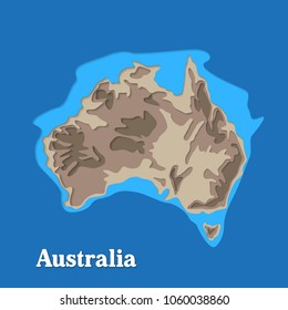 Happy Australia republic day. Typographic poster paper cut style. Lettering greeting card. National banner poster. Multilayer paper cut applique Australian. Republic day celebration paper art style