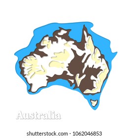 Happy Australia republic day. Typographic poster paper cut style. Lettering greeting card. National banner poster. Multilayer paper cut applique Australian. Republic day celebration paper art style