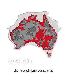 Happy Australia republic day. Typographic poster paper cut style. Lettering greeting card. National banner poster. Multilayer paper cut applique Australian. Republic day celebration paper art style