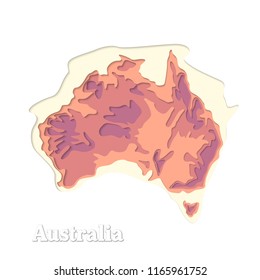 Happy Australia republic day. Typographic poster paper cut style. Lettering greeting card. National banner poster. Multilayer paper cut applique Australian. Republic day celebration paper art style