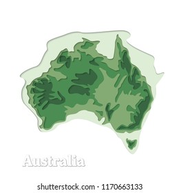 Happy Australia republic day. Typographic poster paper cut style. Lettering greeting card. National banner poster. Multilayer paper cut applique Australian. Republic day celebration paper art style