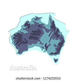 Happy Australia republic day. Typographic poster paper cut style. Lettering greeting card. National banner poster. Multilayer paper cut applique Australian. Republic day celebration paper art style