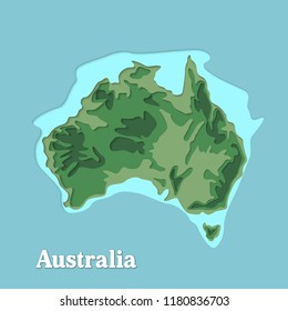 Happy Australia republic day. Typographic poster paper cut style. Lettering greeting card. National banner poster. Multilayer paper cut applique Australian. Republic day celebration paper art style