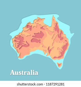 Happy Australia republic day. Typographic poster paper cut style. Lettering greeting card. National banner poster. Multilayer paper cut applique Australian. Republic day celebration paper art style