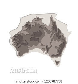 Happy Australia republic day. Typographic poster paper cut style. Lettering greeting card. National banner poster. Multilayer paper cut applique Australian. Republic day celebration paper art style
