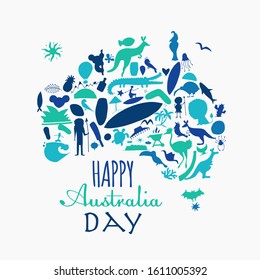 Happy Australian Day. Greeting card design. Vector illustration