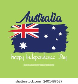 Happy Australian independence day. Creative grunge brush of Australian flag illustration