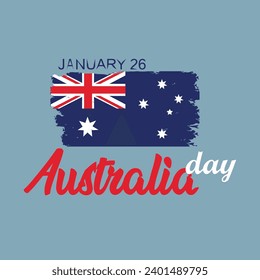 Happy Australian independence day. Creative grunge brush of Australian flag illustration