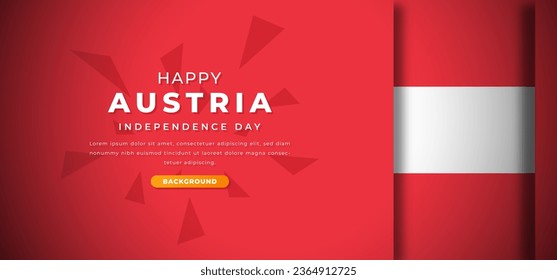 Feliz Día de la Independencia de Austria Documento de diseño Cortar formas Ilustración de fondo para afiche, cartel, publicidad, tarjeta de saludo