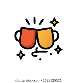 Happy authentic family icon in vector style.