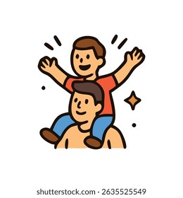Happy authentic family icon in vector style.
