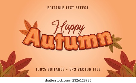 Happy Herbst 3D Texteffekt Design