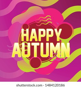 happy autumn, beautiful greeting card background or banner with violet theme. design illustration